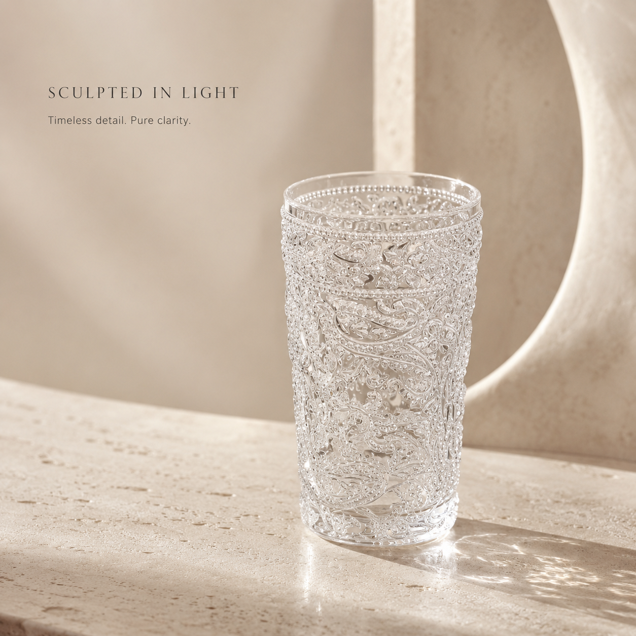 Delovira Vintage Embossed Highball Glass