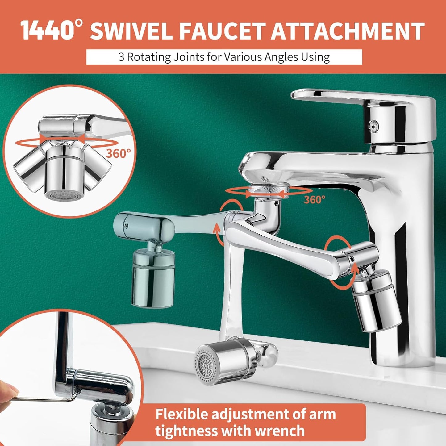 Logotide® 1080° Swivel Faucet - Multifunctional Universal Robotic Arm-up