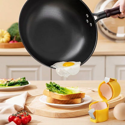 Logotide® 2026 New Raw Egg Cracking Tool, Stainless Steel Eggshell Breaker / Cutter, Kitchen Gadget for Hard-Boiled Egg Peeling, Egg Cubes, and Egg White Separation, Handheld and Easy for Daily Use