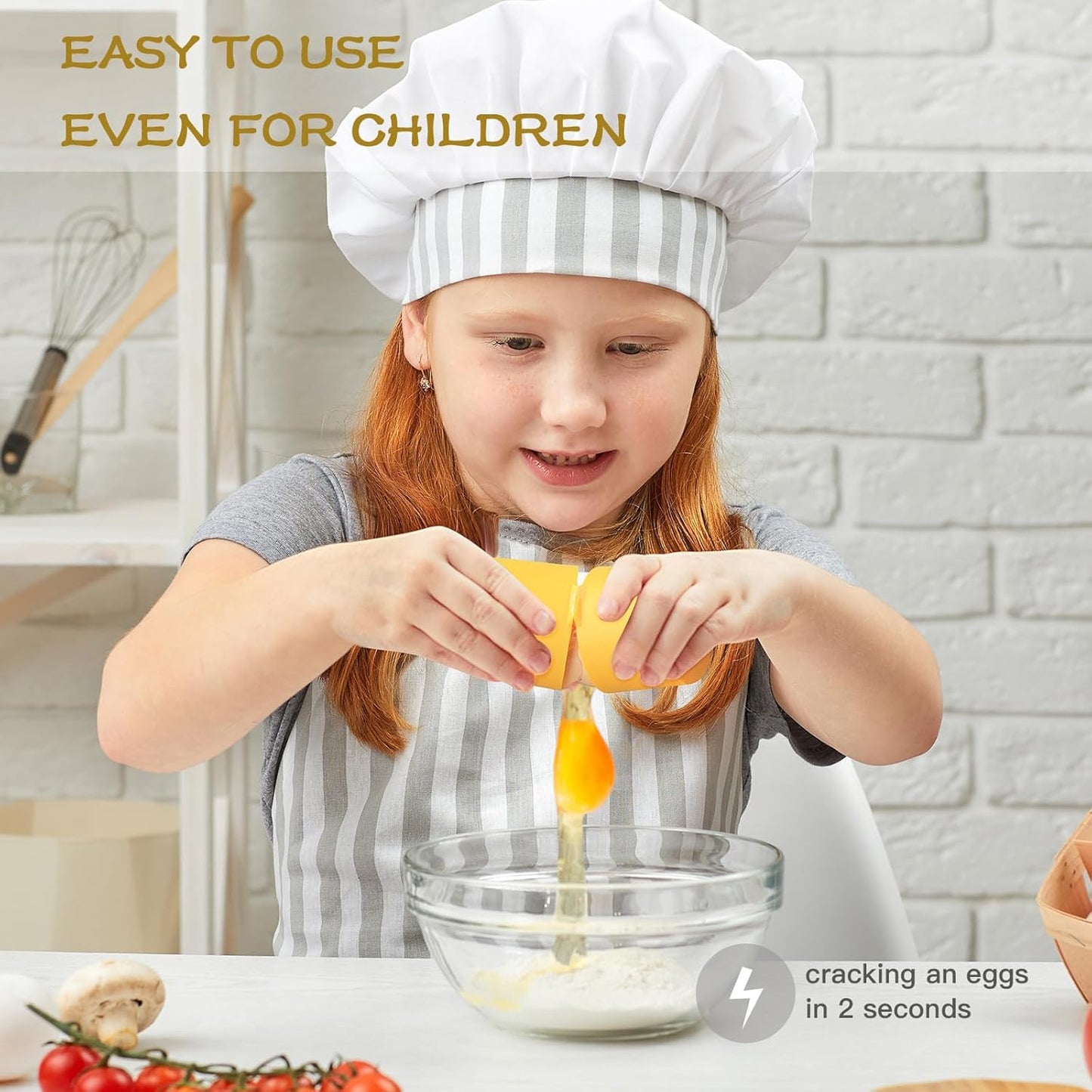 Logotide® 2026 New Raw Egg Cracking Tool, Stainless Steel Eggshell Breaker / Cutter, Kitchen Gadget for Hard-Boiled Egg Peeling, Egg Cubes, and Egg White Separation, Handheld and Easy for Daily Use
