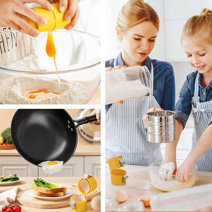 Logotide® 2026 New Raw Egg Cracking Tool, Stainless Steel Eggshell Breaker / Cutter, Kitchen Gadget for Hard-Boiled Egg Peeling, Egg Cubes, and Egg White Separation, Handheld and Easy for Daily Use