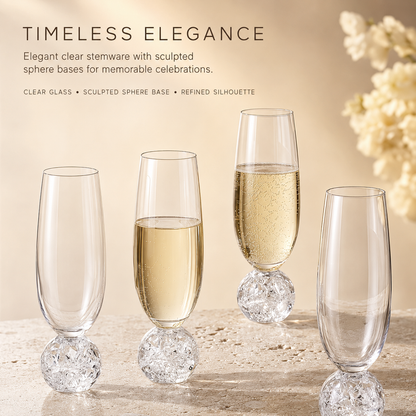 Delovira Crystal Champagne Flutes