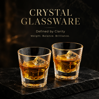 Delovira Crystal Whiskey Glasses Set of 4