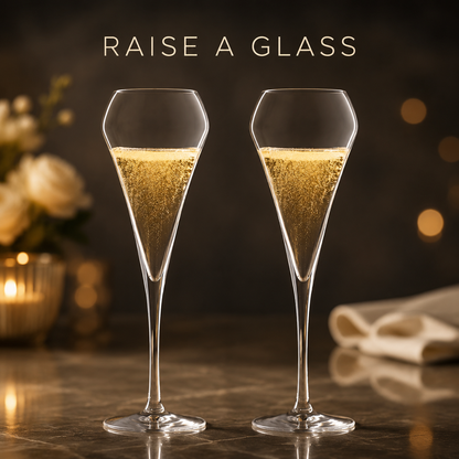 Delovira Creative Stemmed Champagne Glasses, Crystal Cocktail Glasses
