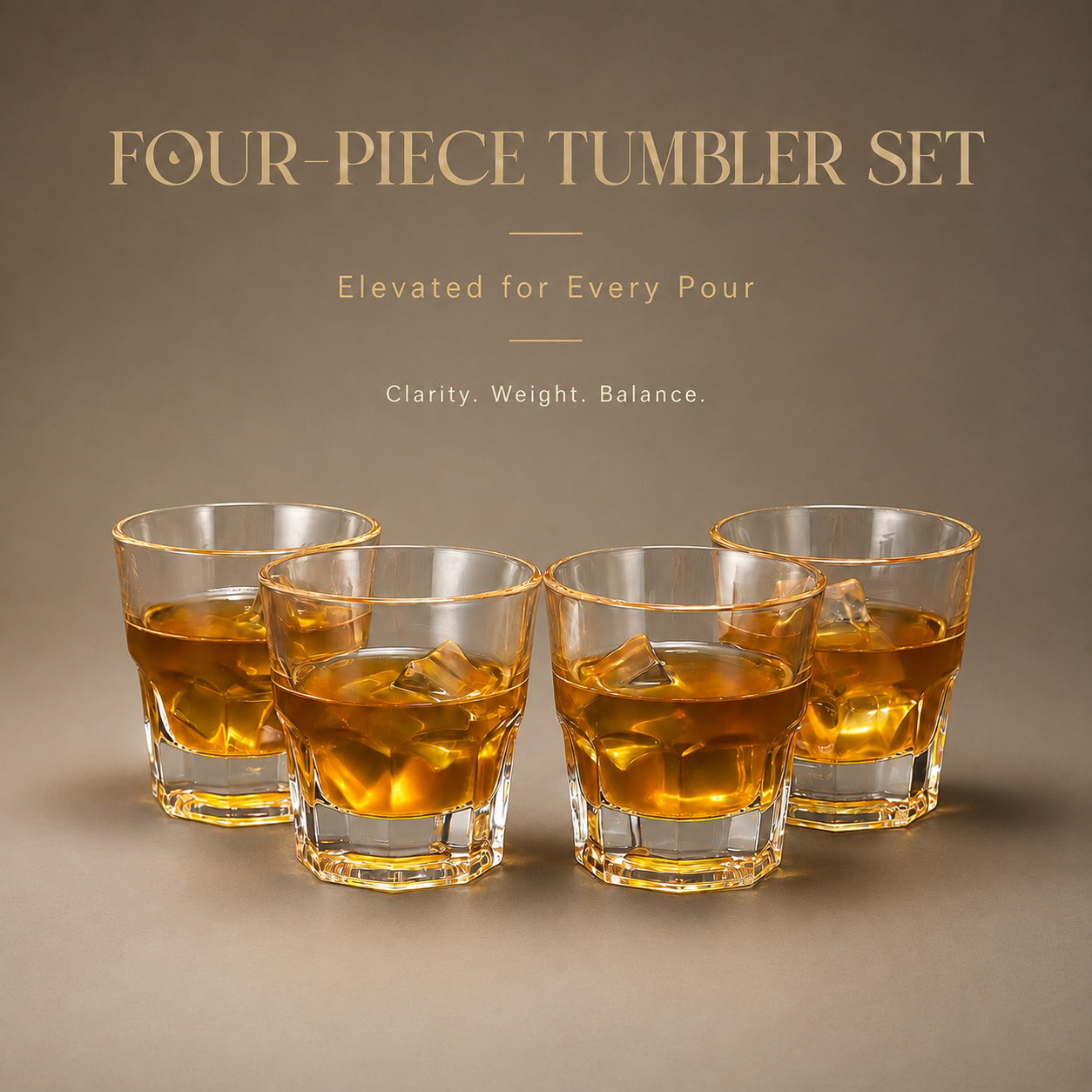 Delovira Crystal Whiskey Glasses Set of 4