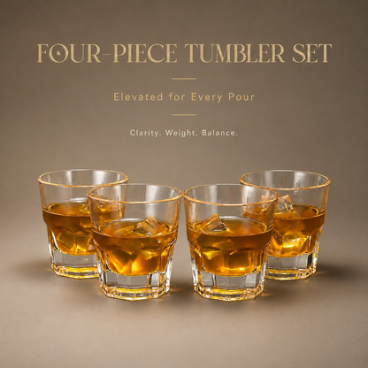 Delovira Crystal Whiskey Glasses Set of 4