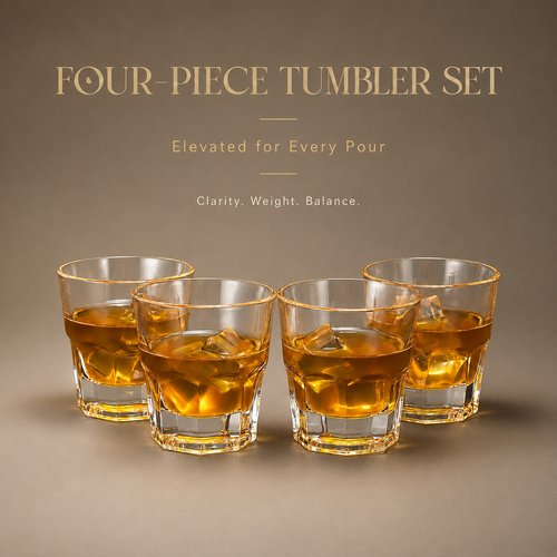 Delovira Crystal Whiskey Glasses Set of 4