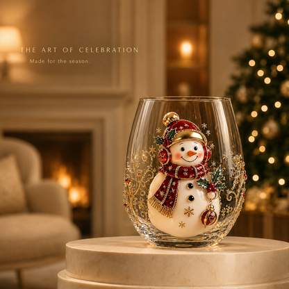 Delovira 3D Christmas Glass Art Cup