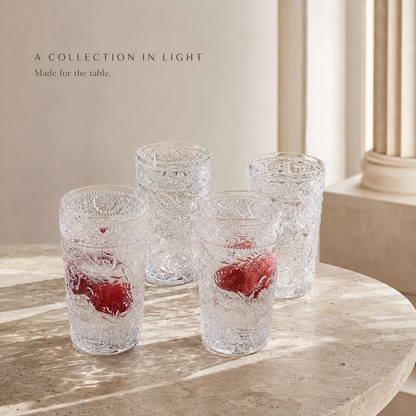Delovira Vintage Embossed Highball Glass