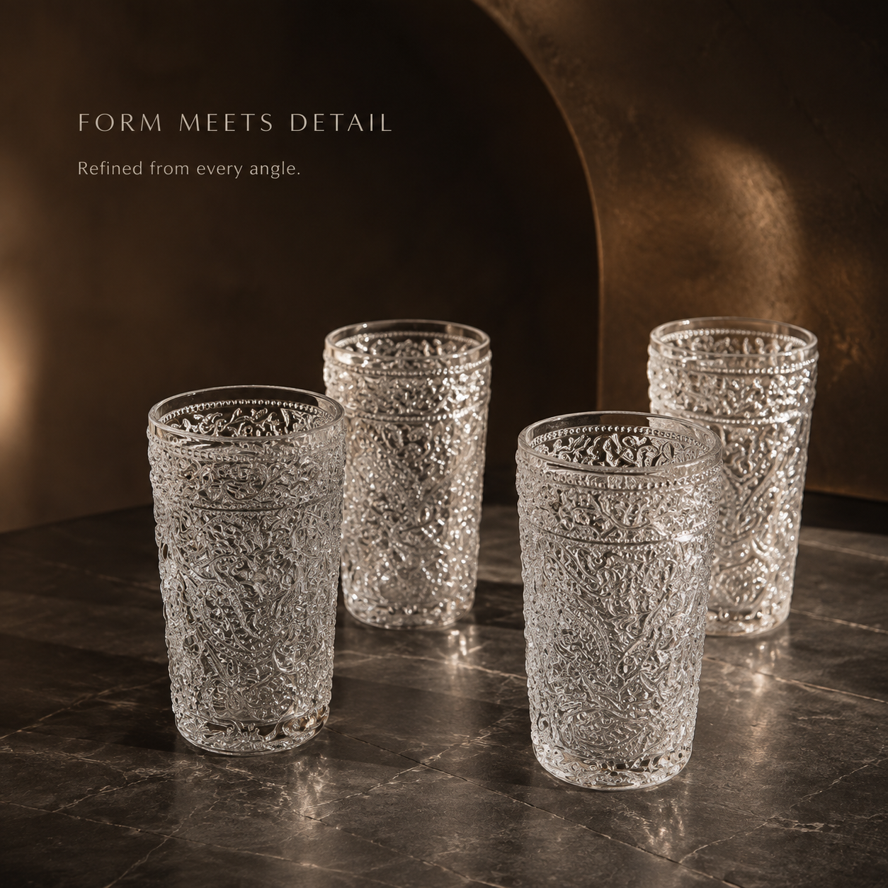 Delovira Vintage Embossed Highball Glass