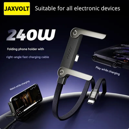 Logotide® 240W Super Fast Charging 2-in-1 Charging Cable & Phone Stand -up