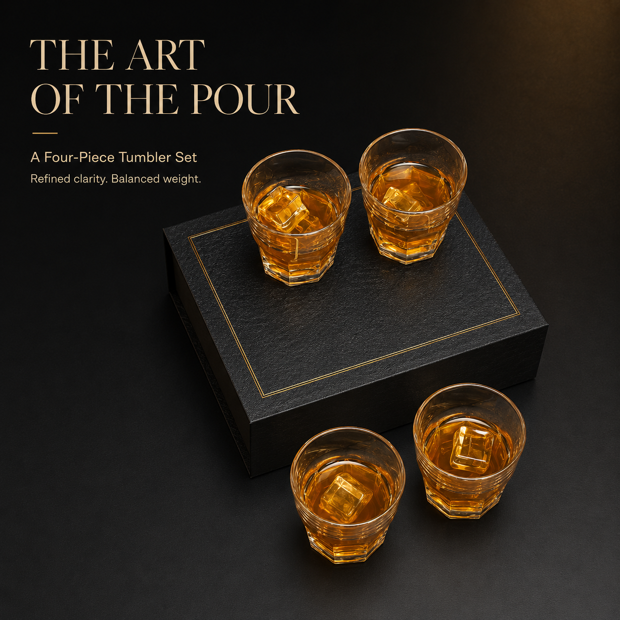 Delovira Crystal Whiskey Glasses Set of 4