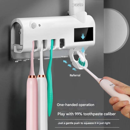 Logotide® Smart Solar-Powered UV Toothbrush Sanitizer, Combining Toothbrush Storage and Automatic Toothpaste Dispensing